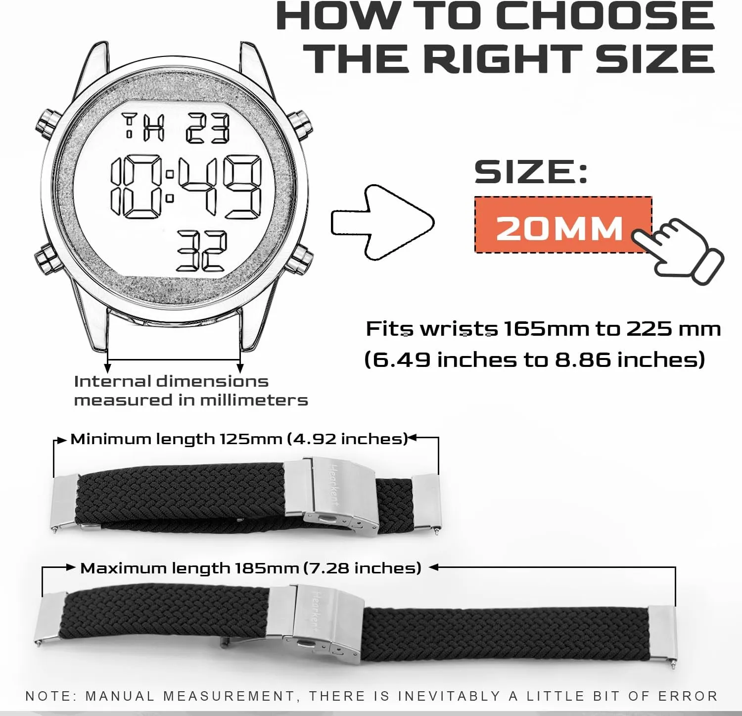 18mm 20mm Watch Nylon Watch Strap, Sport Braided Nylon Watch Bands with Adjustable Buckle Band for Men and Women, Easy to Install Replacement