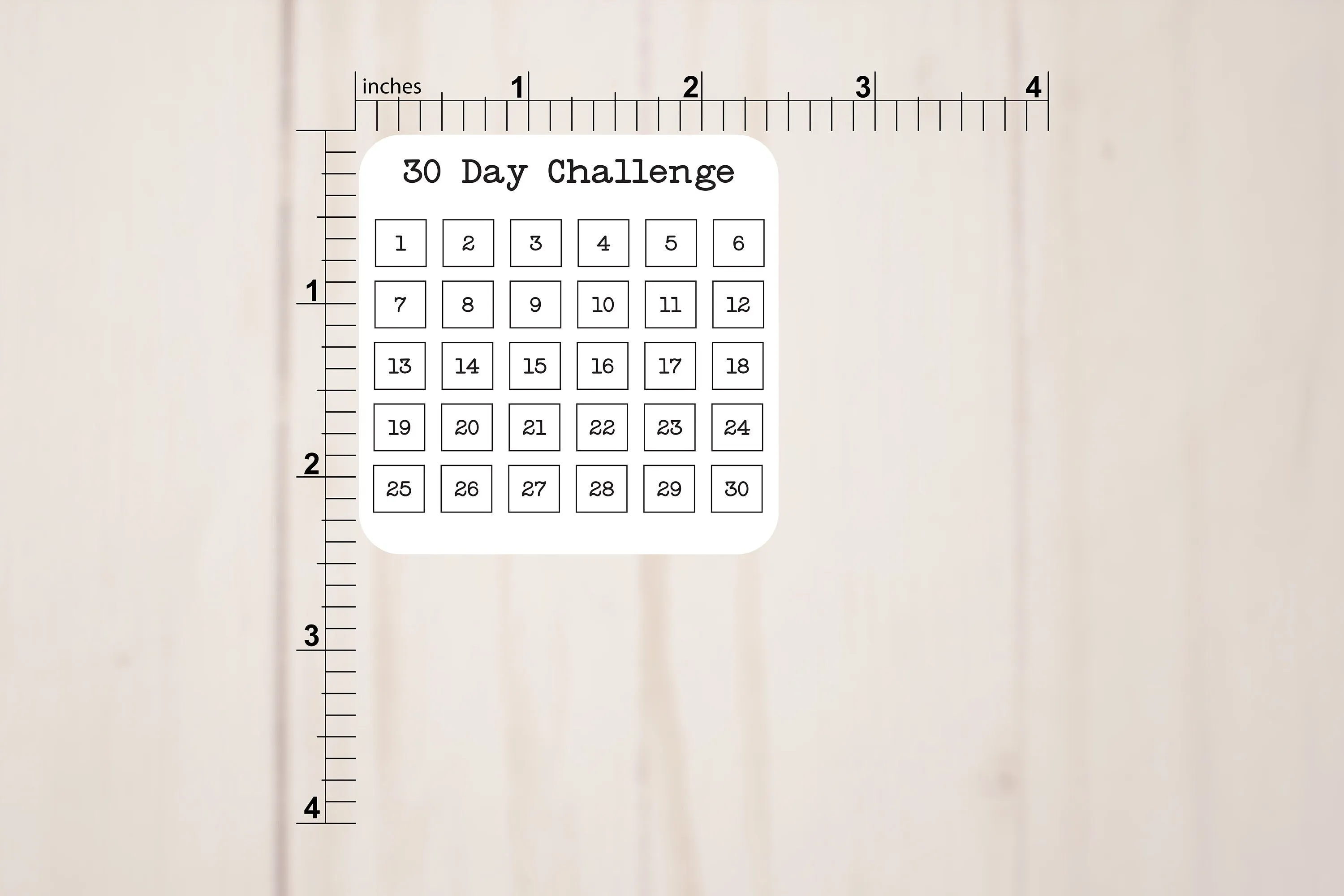 30 Day Challenge Stickers