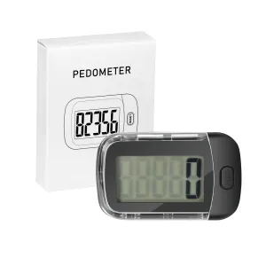 3D Pedometer for Walking, Simple Digital Step Counter with Removable Clip and Lanyard, Accurate Pedometers for Steps Track with Large LCD Display for Men Women Kids Walking Running Hiking Sports-Black