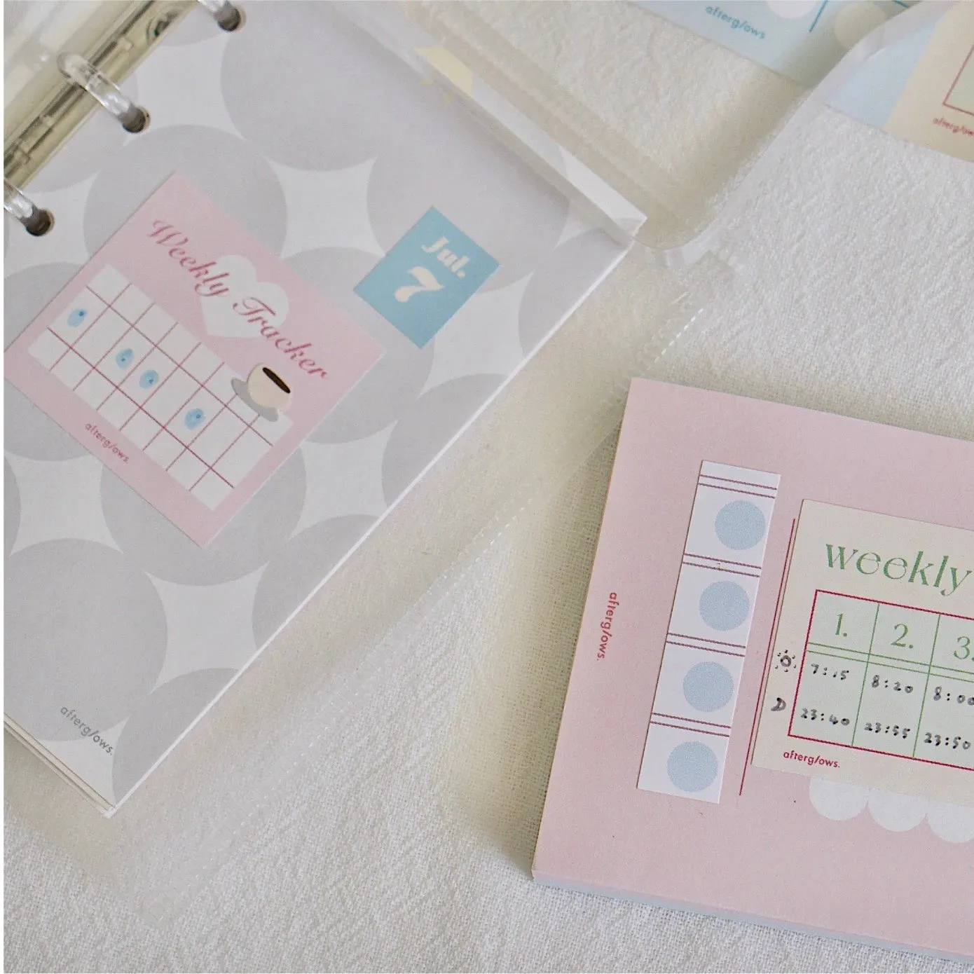 Afterglows - Weekly Trackers | 4cm Kiss-cut Sticker Tape | Release Paper | 5M