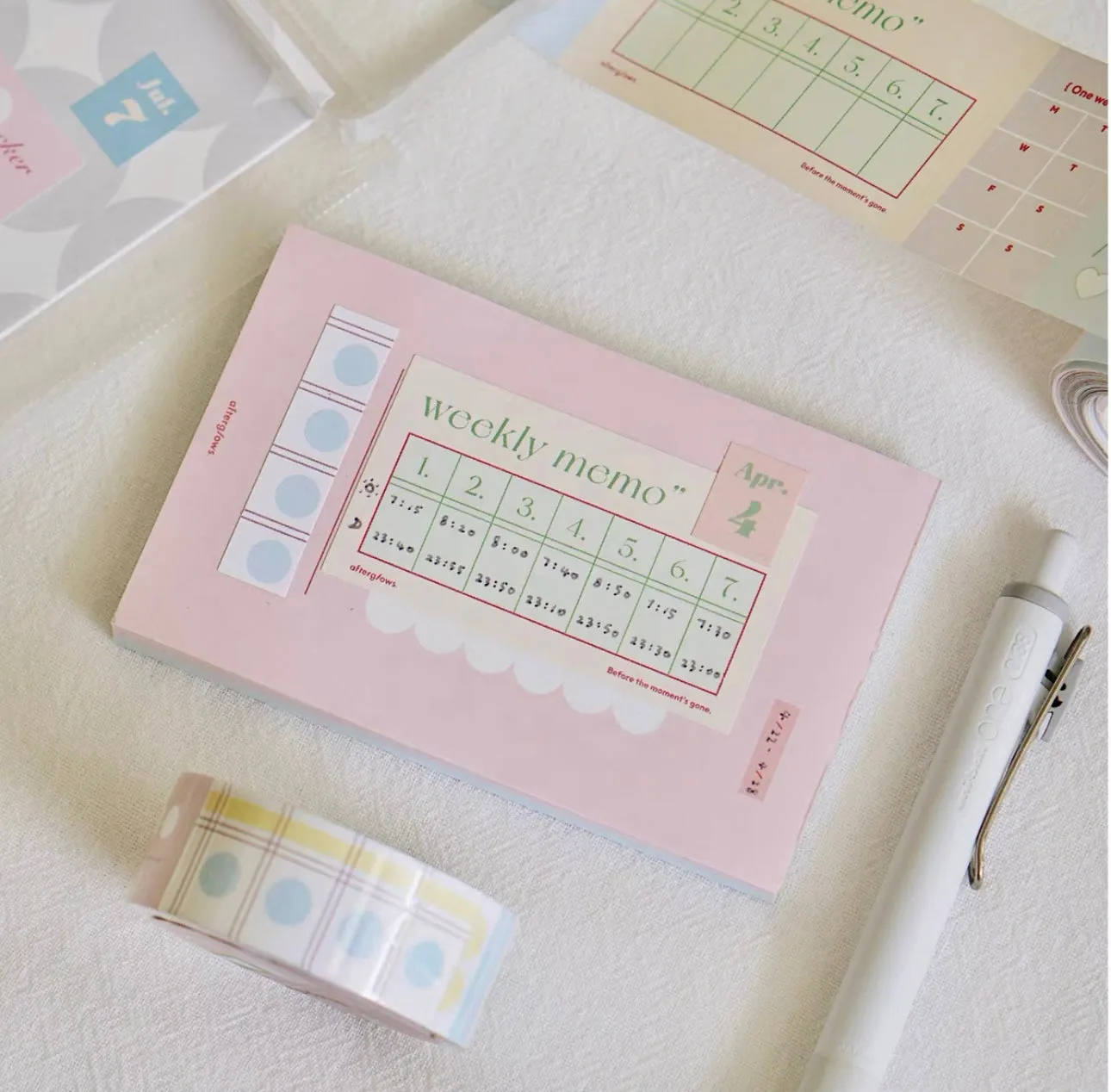 Afterglows - Weekly Trackers | 4cm Kiss-cut Sticker Tape | Release Paper | 5M