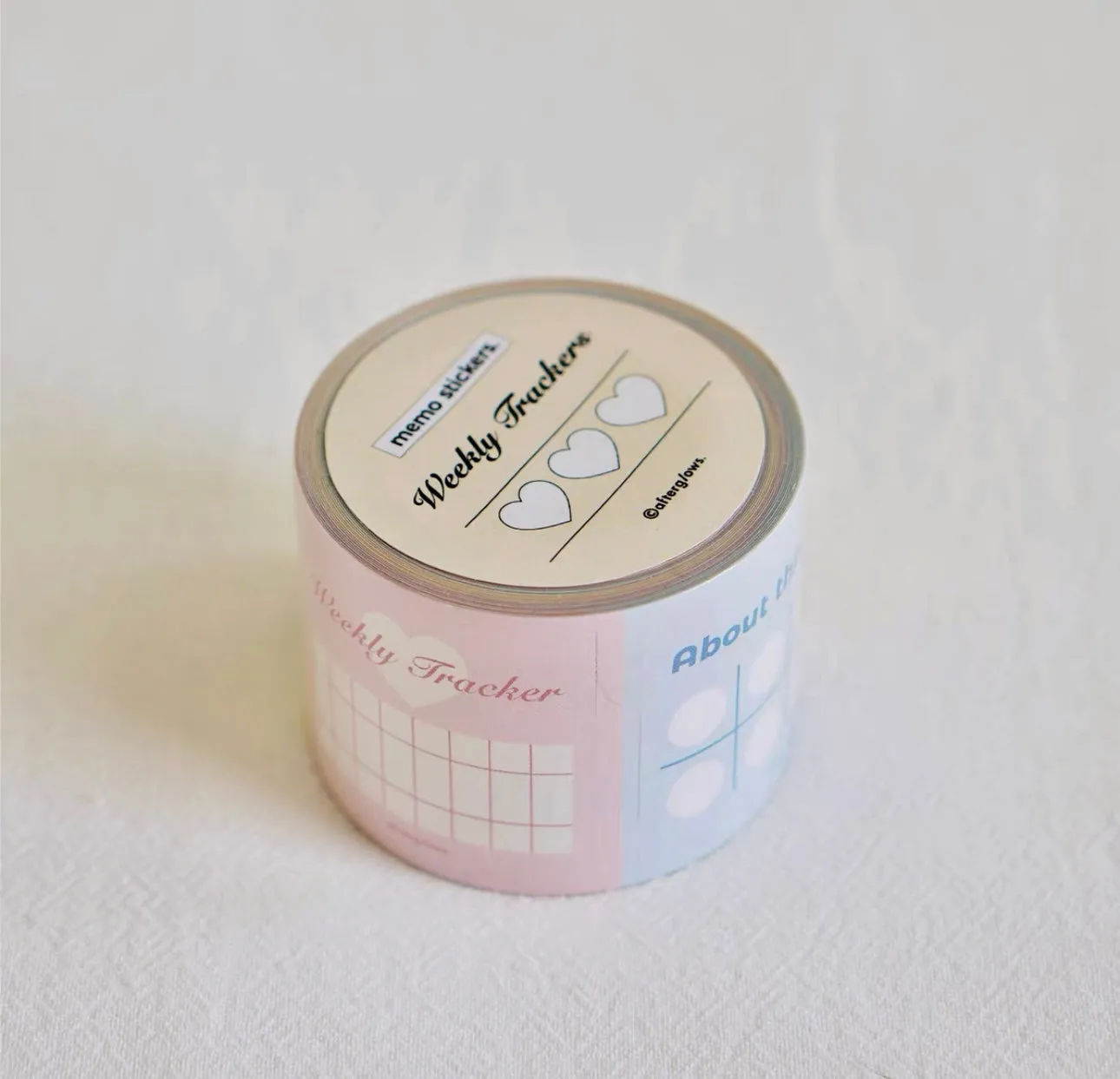 Afterglows - Weekly Trackers | 4cm Kiss-cut Sticker Tape | Release Paper | 5M