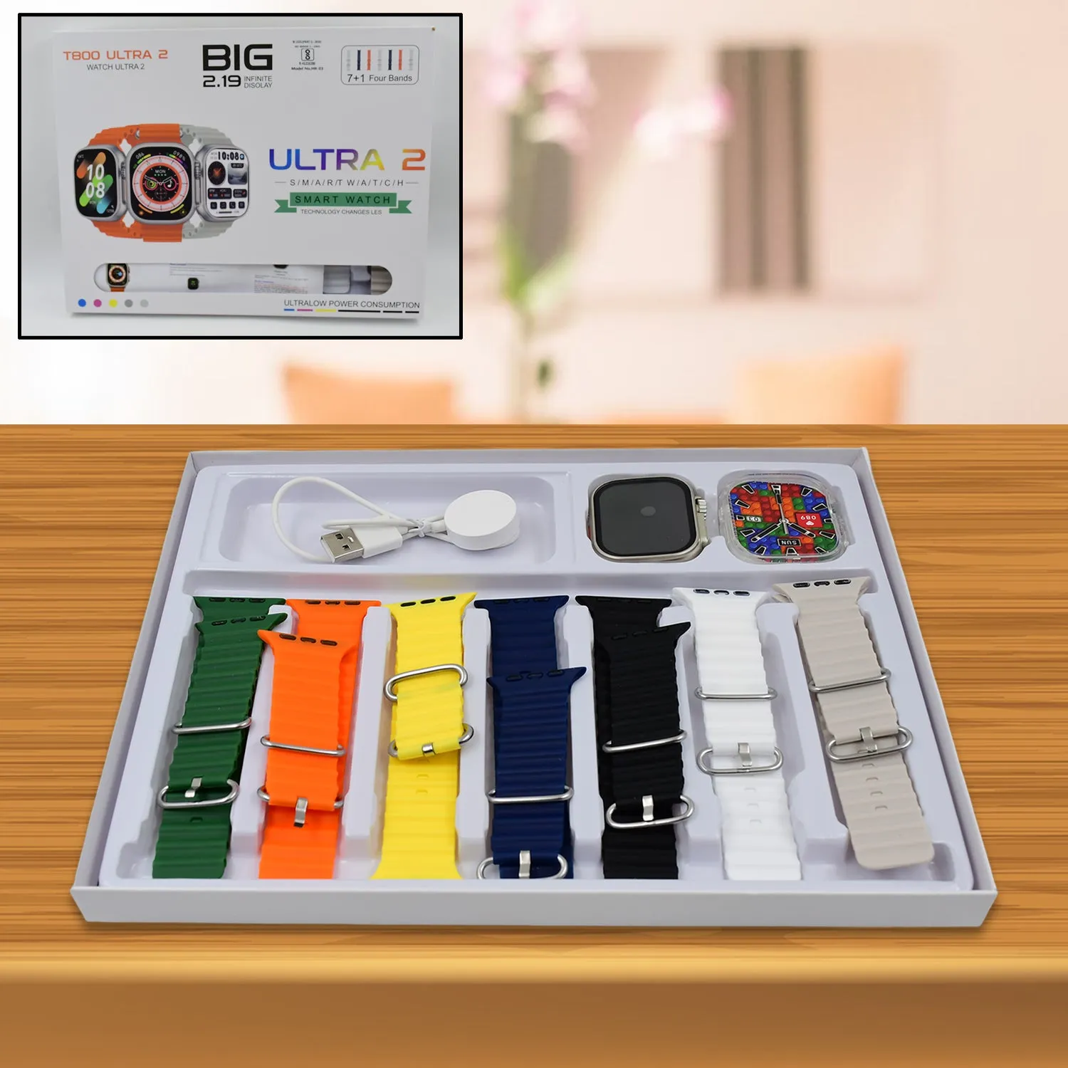 All-in-One Smartwatch Kit with 7 Straps & Screen Guard