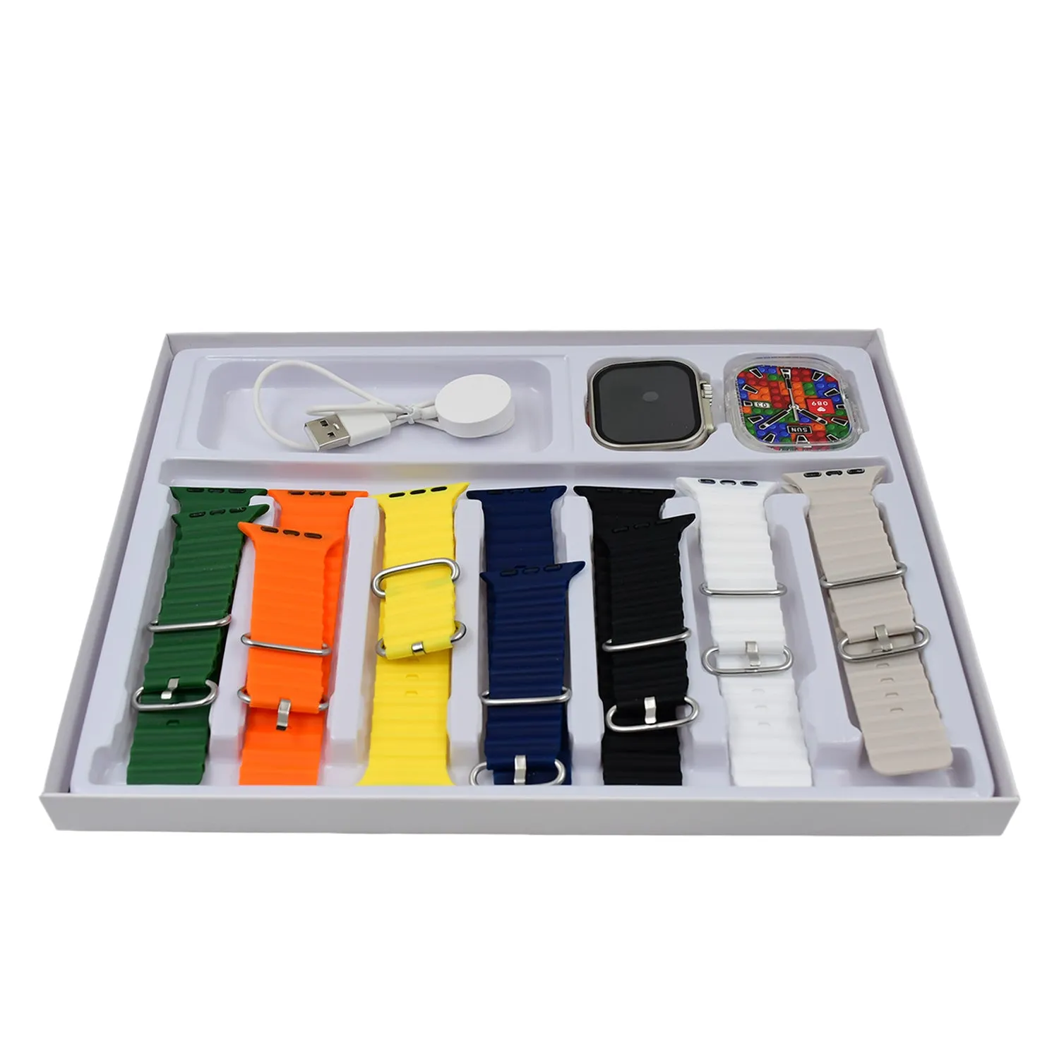 All-in-One Smartwatch Kit with 7 Straps & Screen Guard