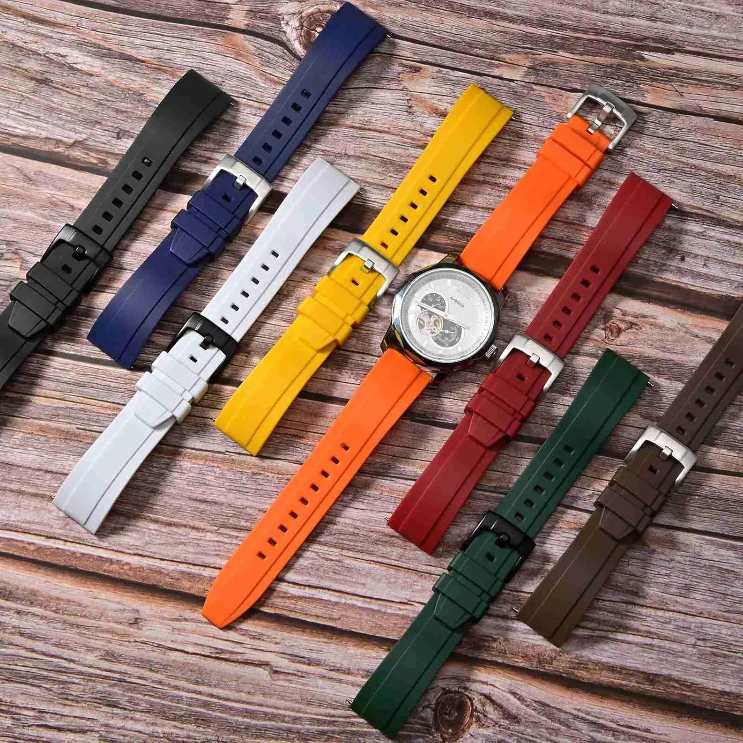 Anbeer Premium Silicone Watch Bands,Quick Release Rubber Watch Strap for Men and Women, Choose Color & Width 18mm 20mm 22mm 24mm