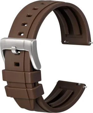 Anbeer Premium Silicone Watch Bands,Quick Release Rubber Watch Strap for Men and Women, Choose Color & Width 18mm 20mm 22mm 24mm