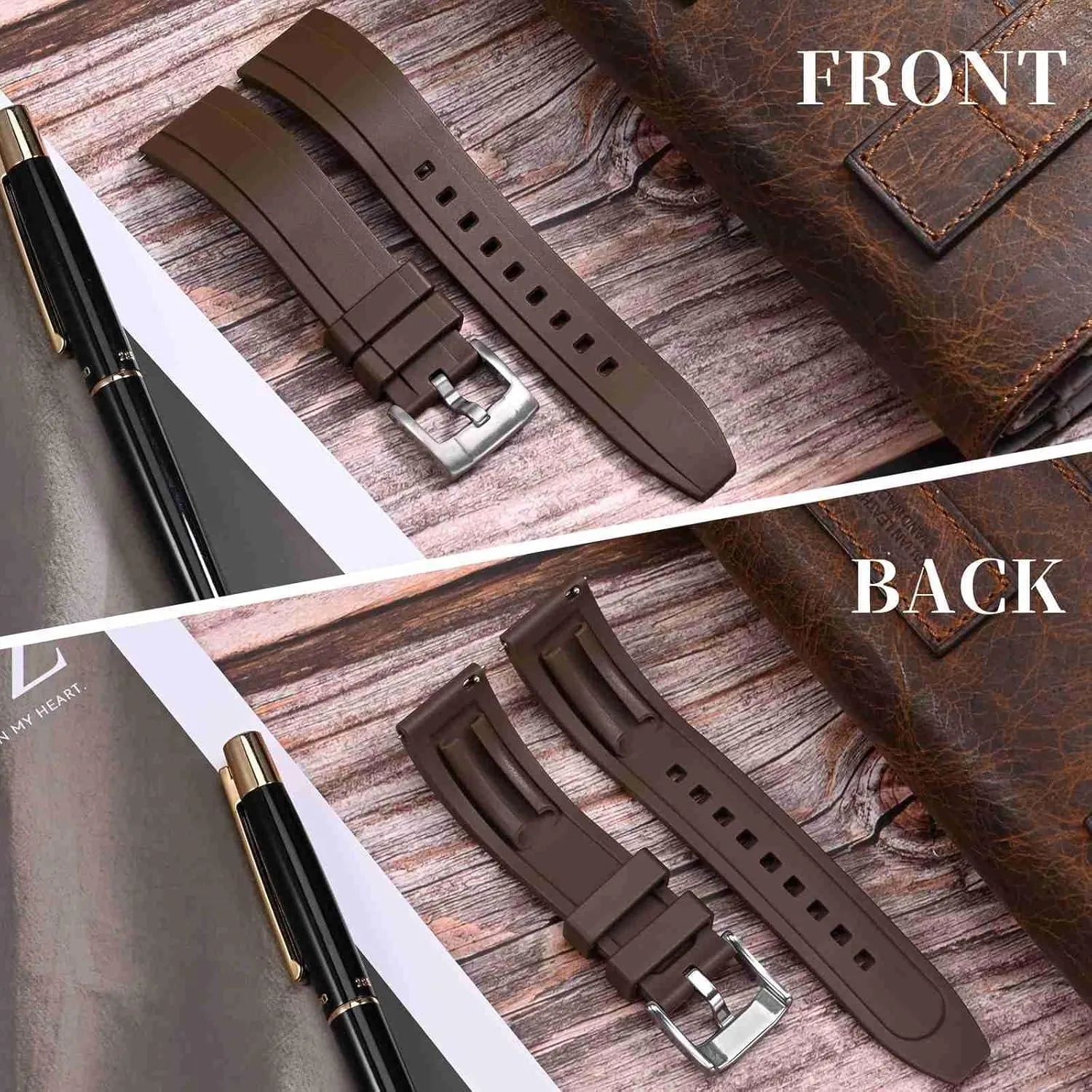 Anbeer Premium Silicone Watch Bands,Quick Release Rubber Watch Strap for Men and Women, Choose Color & Width 18mm 20mm 22mm 24mm