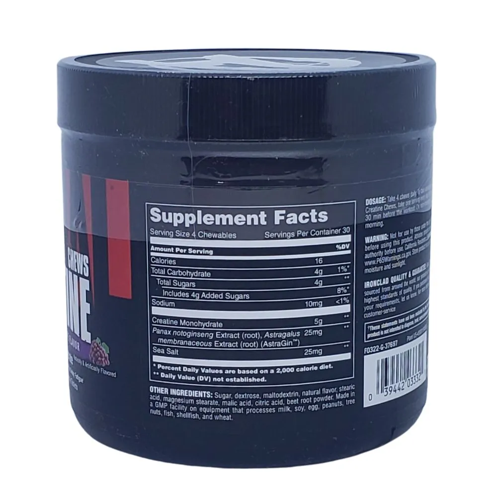 Animal Creatine Chews 120 Chewable Tablets