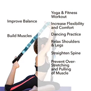 BOB AND BRAD Stretch Strap, 12 Loop Yoga Stretch Strap, Non-elastic Stretch Strap for Stretching, Physical Therapy, Pilates, Dance, Gymnastics, and Athletic Trainers with Carry Bag