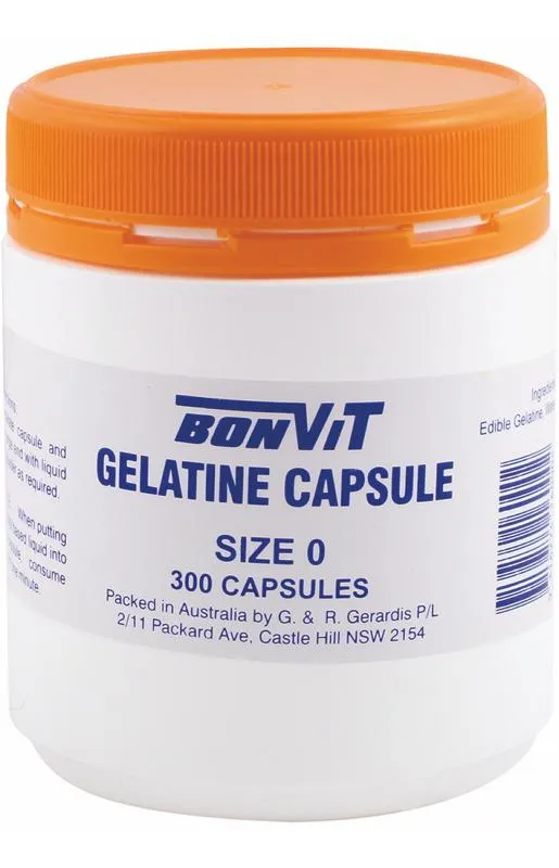 Bonvit Empty Gelatine Capsules Size 0