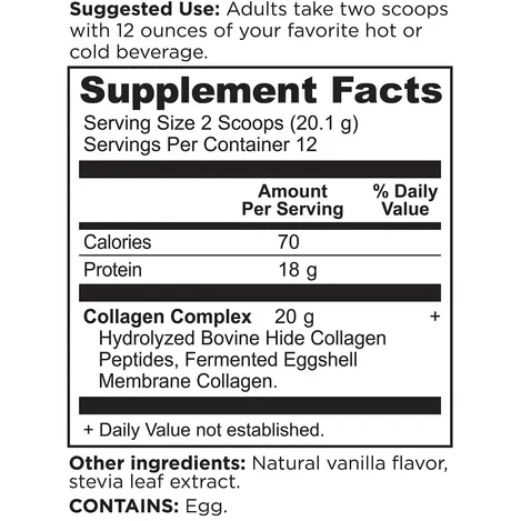 Collagen Peptides Powder Vanilla 8.51 oz by Ancient Nutrition