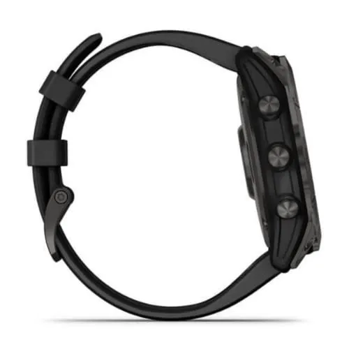 Garmin 010-02541-10 fenix 7X Sapphire,Larger adventure smartwatch, Solar Charging Capabilities, rugged outdoor GPS watch, touchscreen, wellness features, Carbon Gray DLC Titanium with Black Band