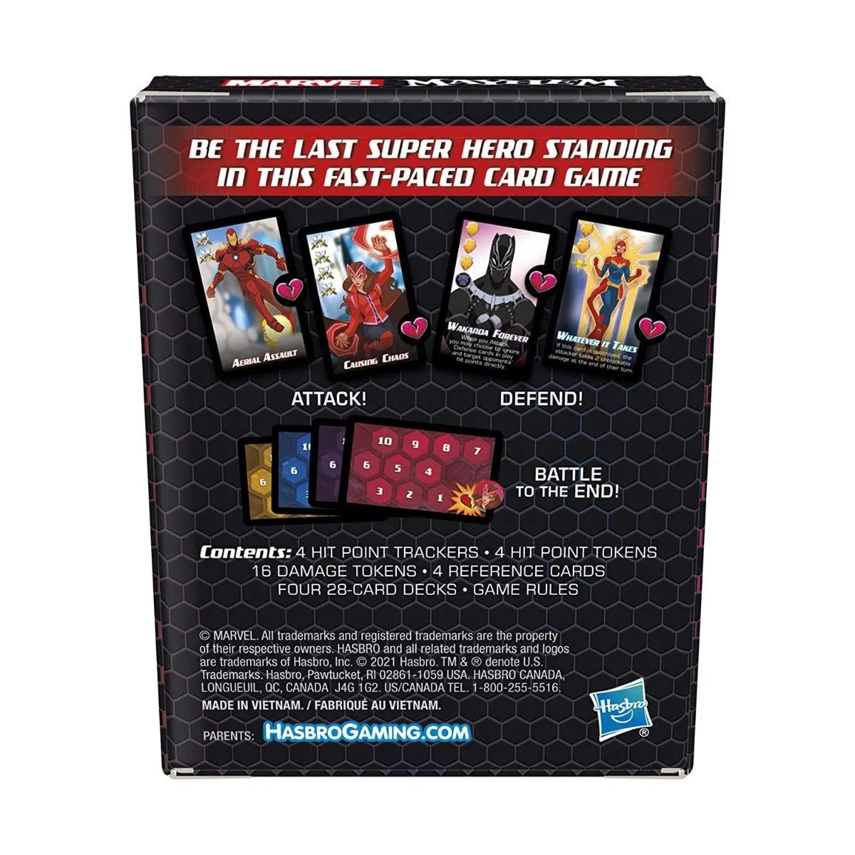 Hasbro Gaming Marvel Mayhem Card Game, Fun Game for Marvel Fans Ages 8 , Easy-to-Learn Game for 2-4 Players