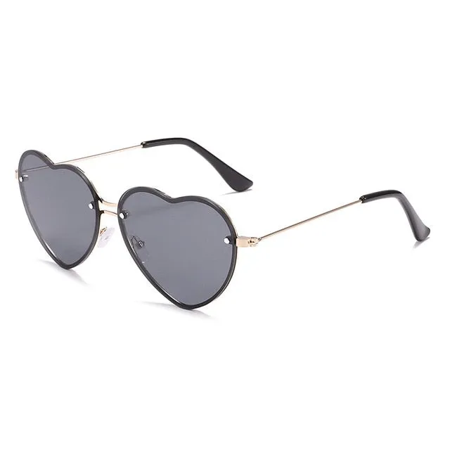 Heart Rimless Trendy Sunglasses