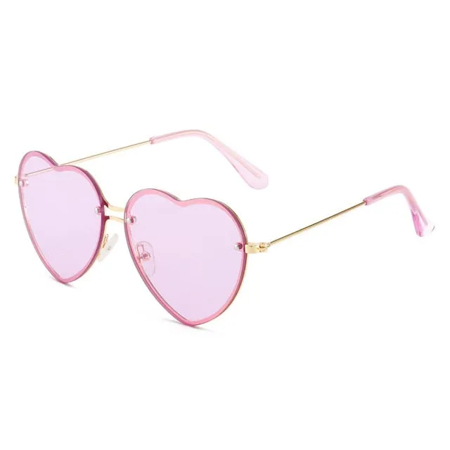 Heart Rimless Trendy Sunglasses