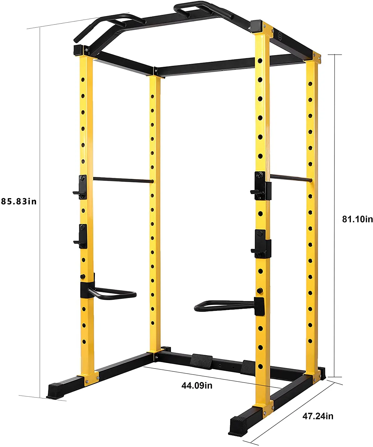 HulkFit 1000-Pound Capacity Multi-Function Adjustable Power Cage with J-Hooks, Dip Bars and Other Optional Attachments