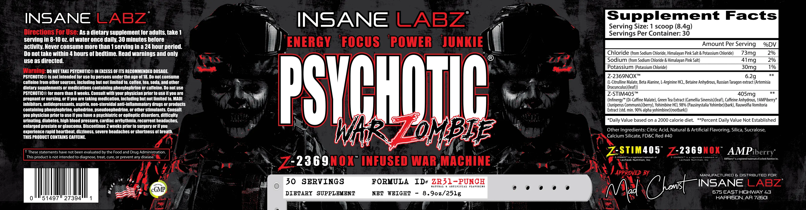 Insane Labz Psychotic War Zombie
