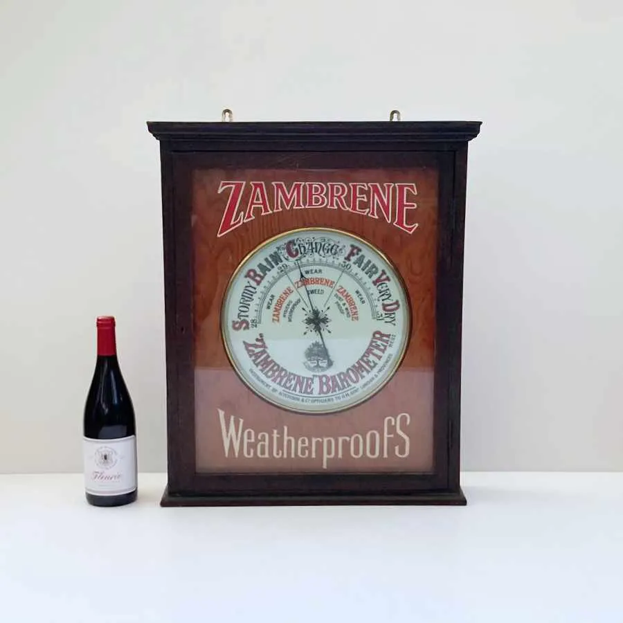 Large Shop Display Aneroid Barometer by Aitchison for Zambrene Weatherproof Clothing