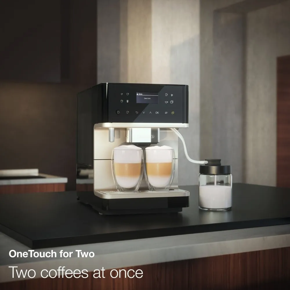 Miele CM6360 Built In Bean to Cup Coffee Machine - Obsidian Black / Clean Steel Metallic