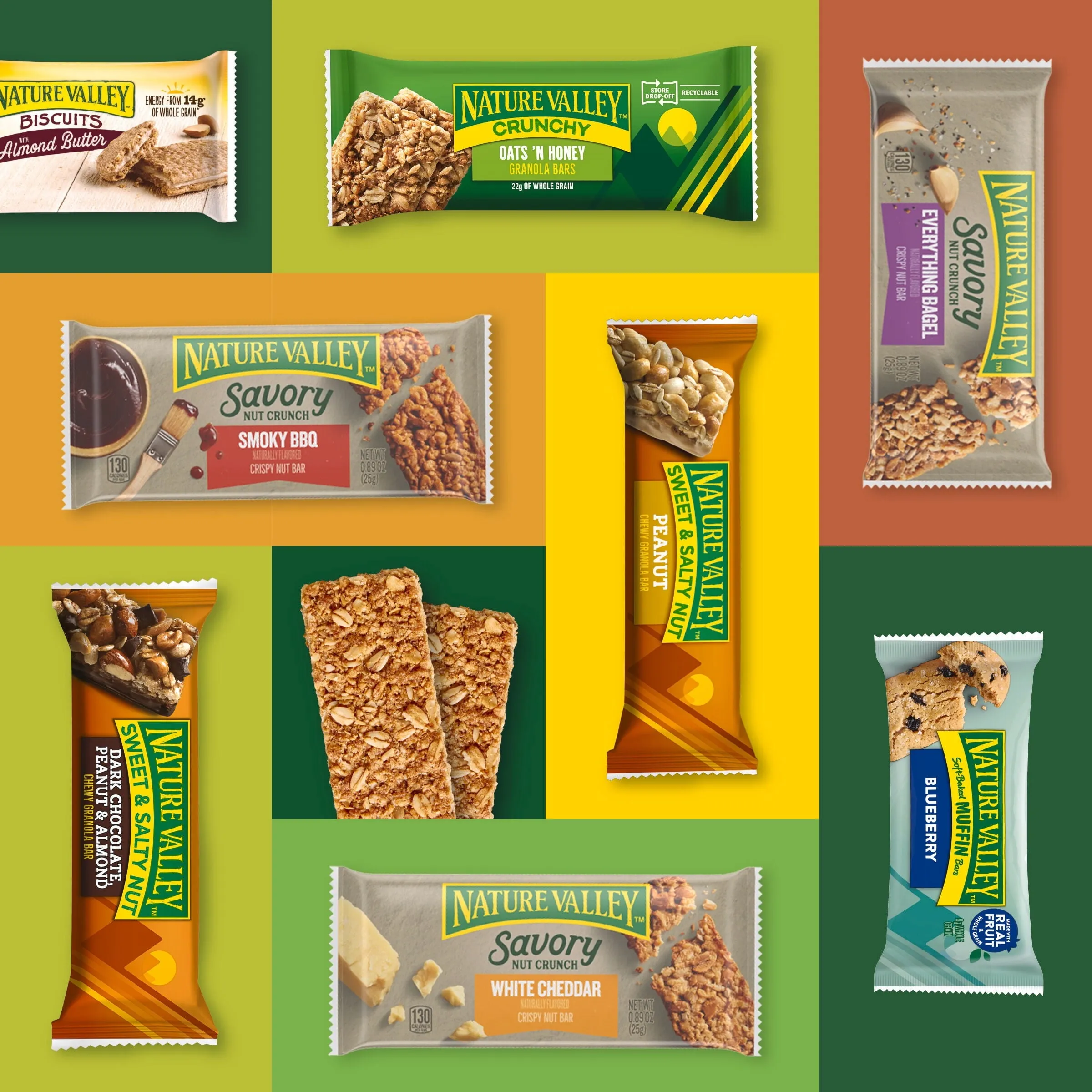 Nature Valley Savory Nut Crunch Bars, White Cheddar, 5 Bars, 4.45 OZ