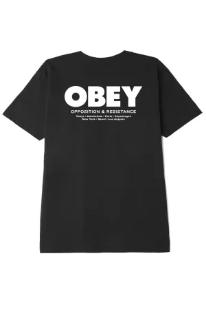OBEY OPPOSITION AND RESISTANCE TEE - BLACK
