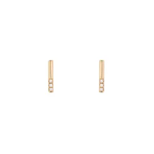 Petite Sugar Bar Gold Diamond Stud Earrings