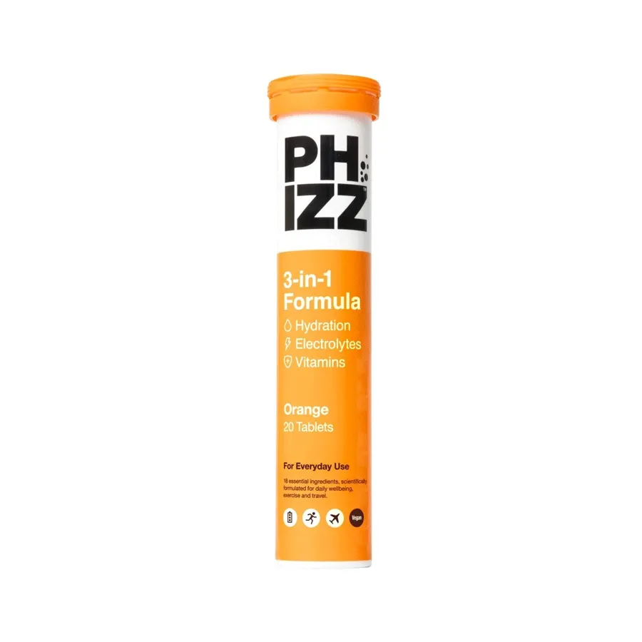 Phizz Orange 3-in-1 Hydration, Electrolytes and Vitamins Effervescent (20 Tablets)