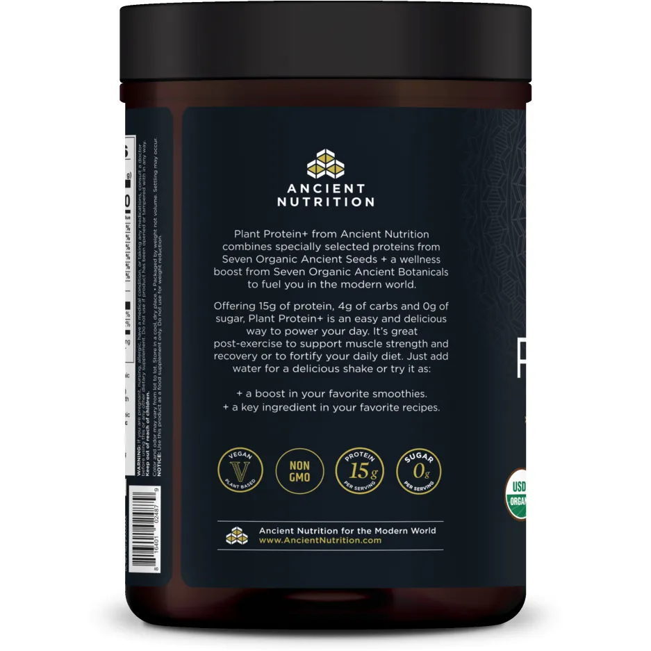 Plant Protein  Chocolate 12 servings By Ancient Nutrition