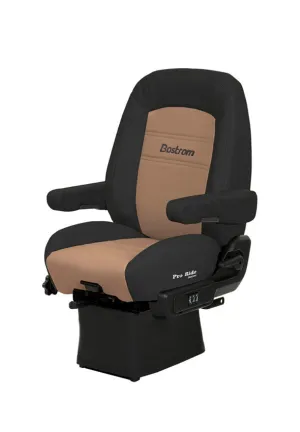 Pro Ride (LO-PRO 910 AIR SUSPENSION, DRAPE, MID-BACK, AIR LUMBAR, DUAL ARMRESTS, BLACK/TAN ULTRA-LEATHER)
