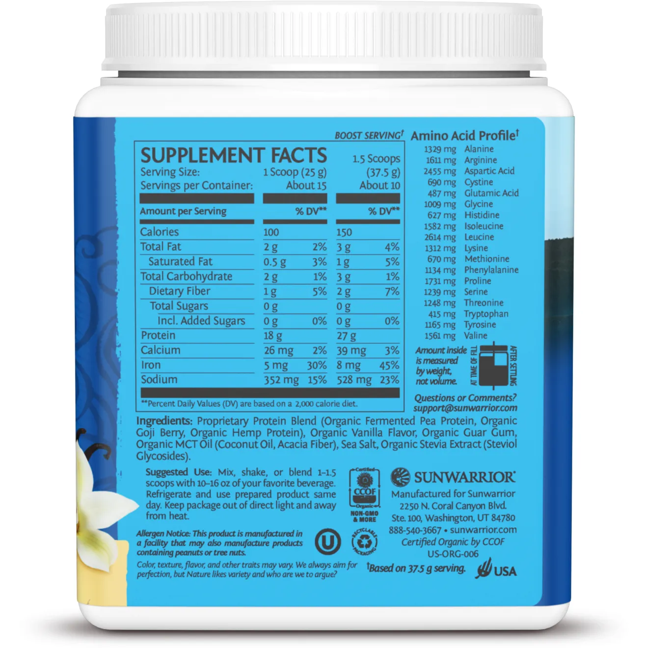 Protein Warrior Blend Vanilla by Sunwarrior