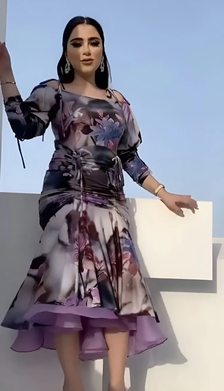 Purple Grey Stretch Hip Dress