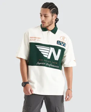 Resistance Oversized Polo Tee Natural White