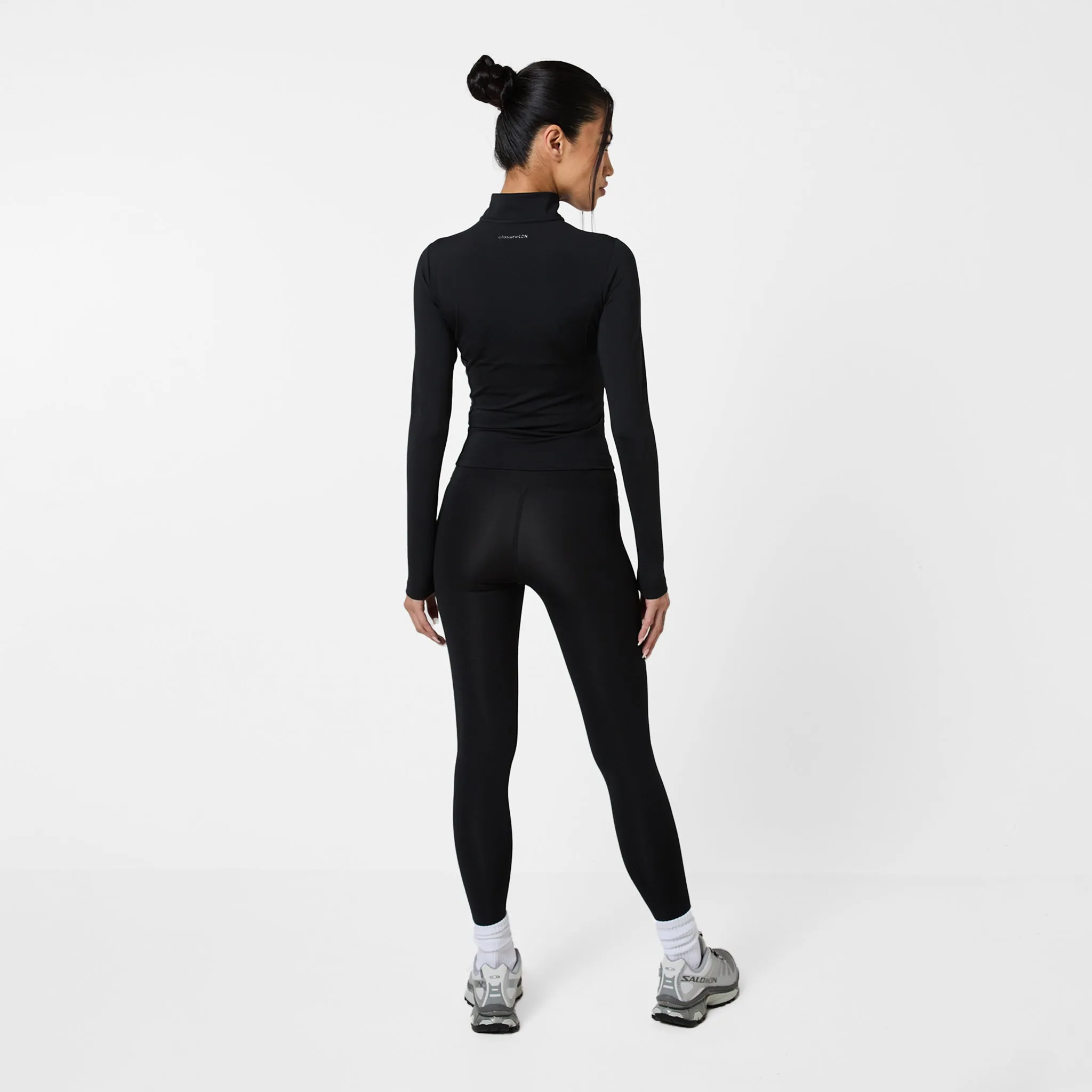 Second Skin Active Zip Through Top I Black