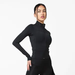 Second Skin Active Zip Through Top I Black