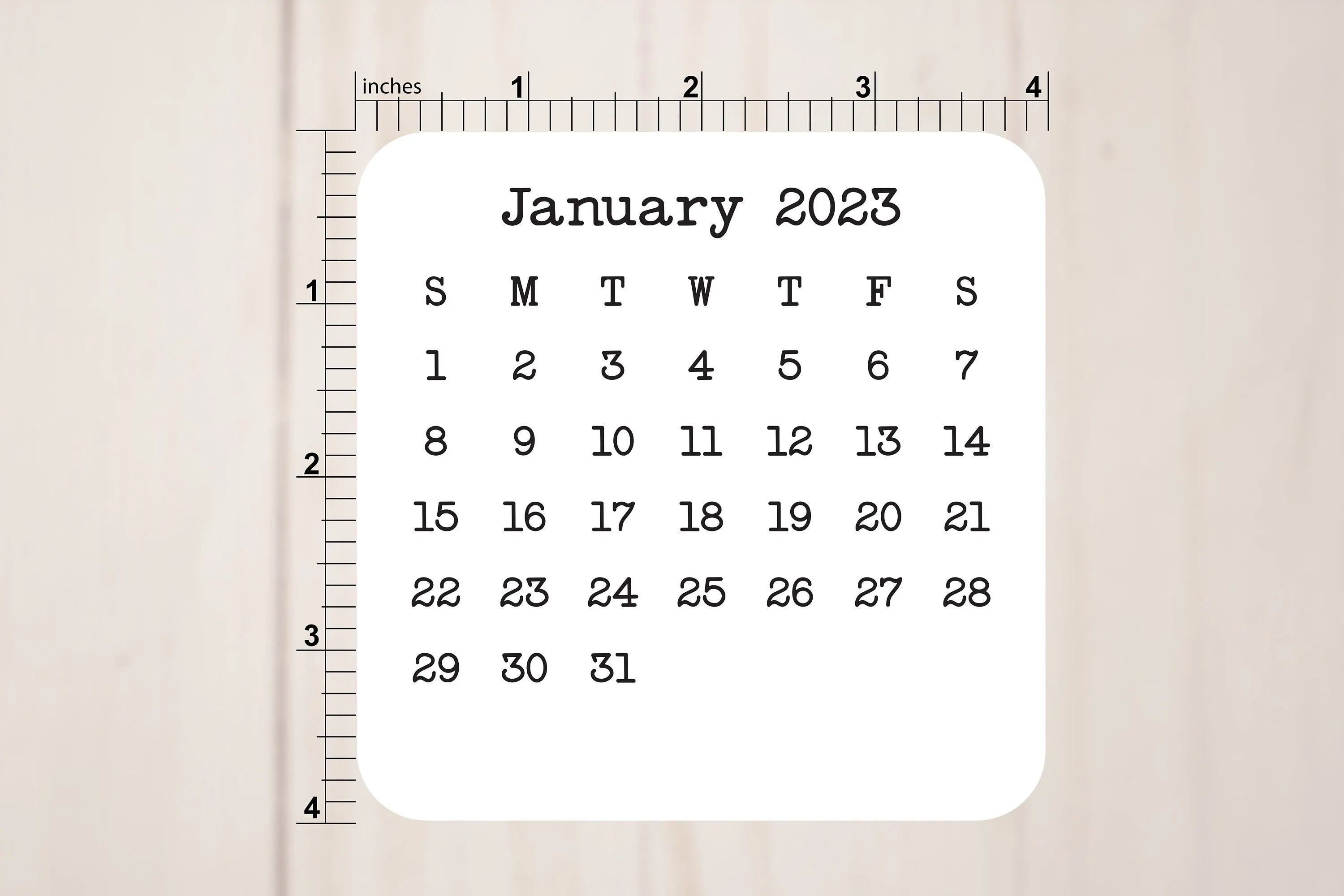Square Calendar Stickers 4" x 4"  2023, 2024, or 2025 | Start With Any Month | For Planners and Journals  | Monthly Stickers Matte Finish