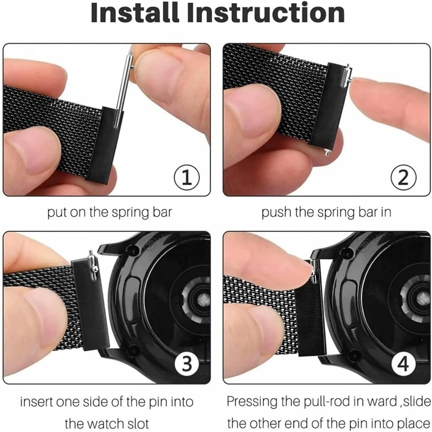 Stainless Steel Mesh Metal Watch Band 12mm 14mm 16mm 18mm 20mm 22mm 24mm Quick Release Magnetic Adjustable Watch Strap Mesh Woven Smartwatch Replacement Straps for Men Woman