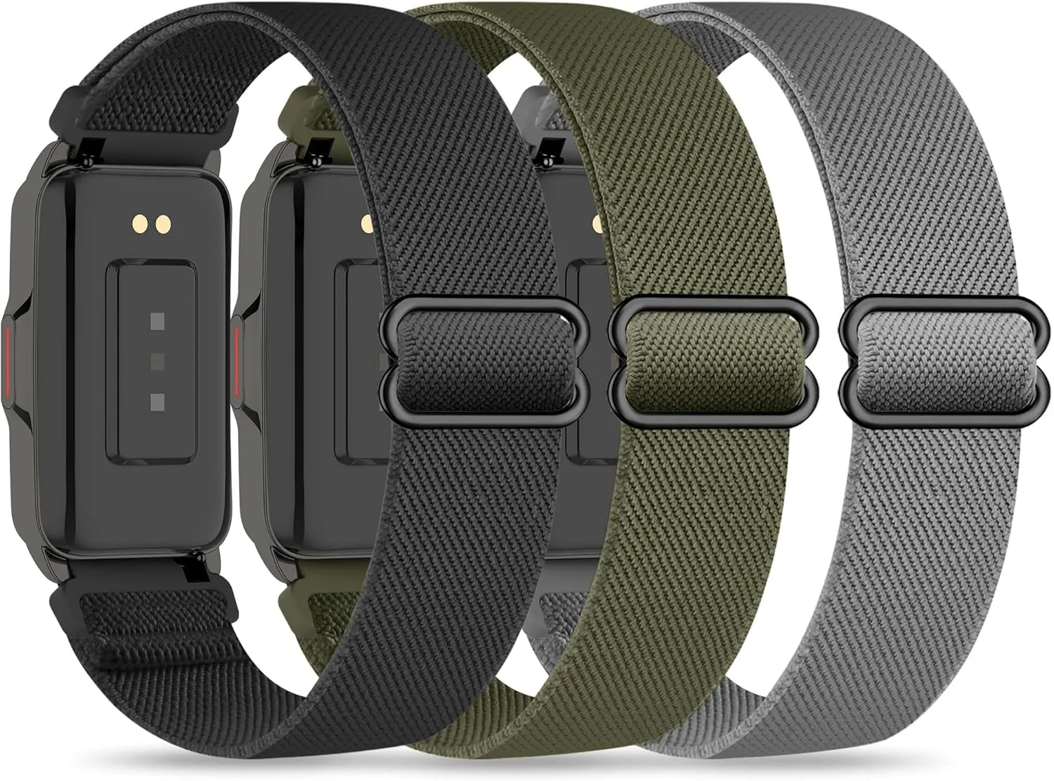 Sunnyson 3 Pack Stretchy Nylon Watch Bands Compatible with Mindrose H80 1.47 inch Smart Watch,Adjustable Loop Soft Elastic Replacement Straps for Mindrose H80 Fitness Trackers IP68 for Women Men