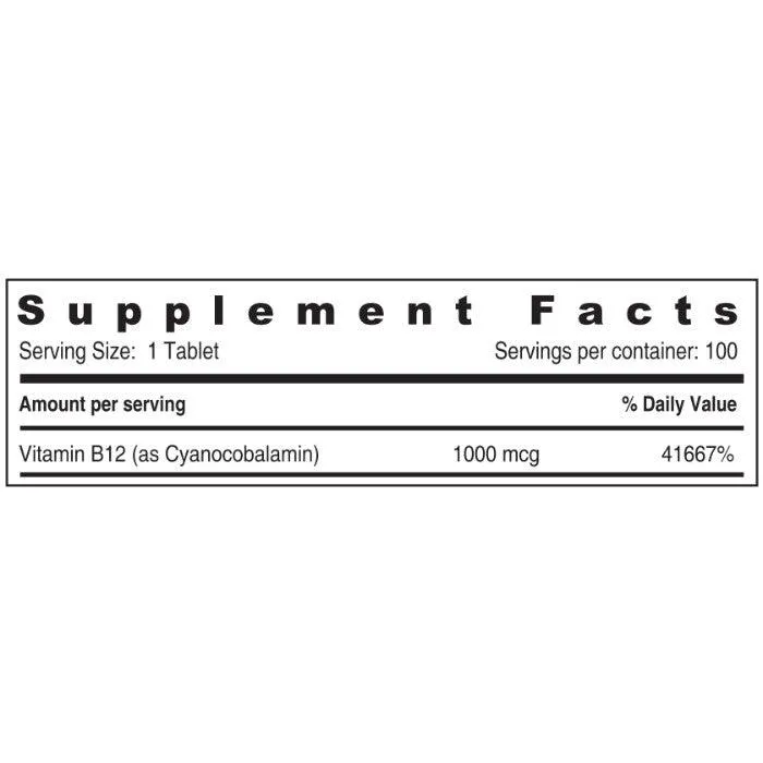 Sunshine Nutrition Vitamin B12 1000Mcg Rapid Action Tablet 100's
