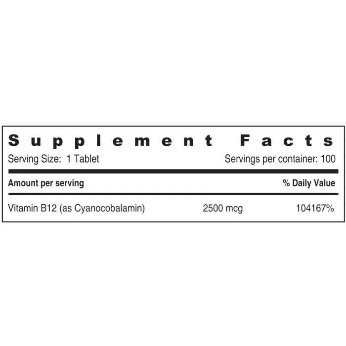 Sunshine Nutrition Vitamin B12 2500Mcg Rapid Action Tablet 100's