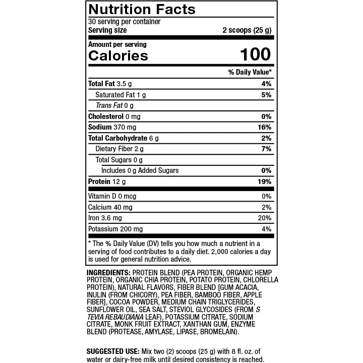 Vegan Protein Powder: Chocolate 26.4 oz by Dr. Mercola