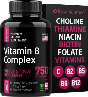 Vitamin B Complex Capsules B1 B2 B3 B5 B6 B7 B9 B12 Biotin Immune Support