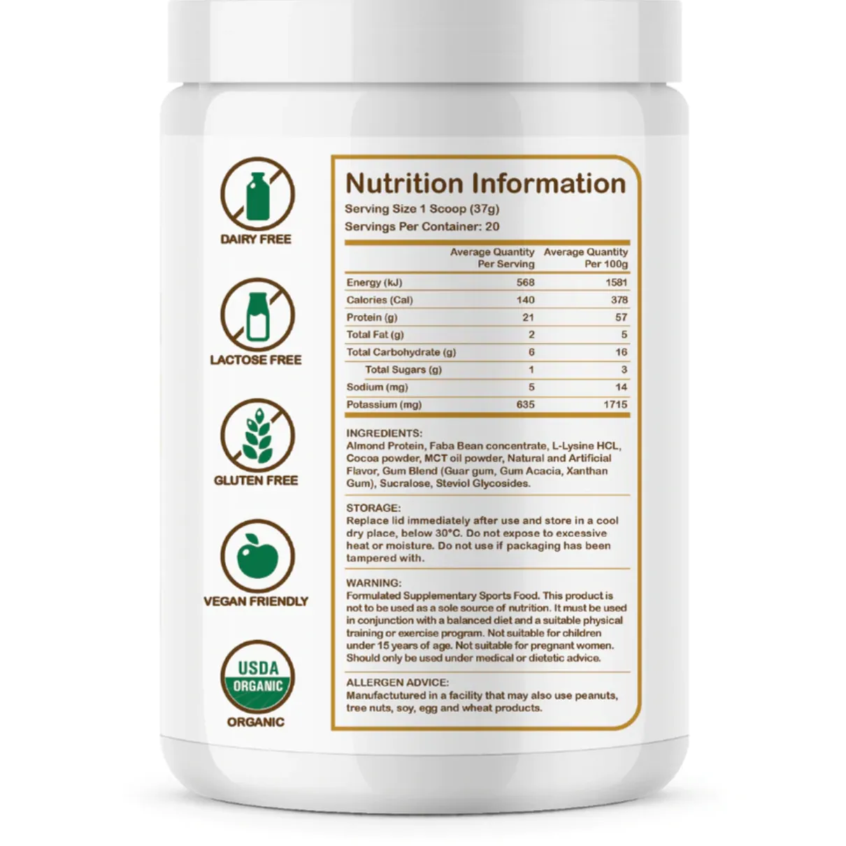 Yum Natural – Almond Protein Powder (Chocolate Coconut)